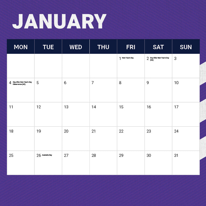 2027 Melbourne Storm Calendar