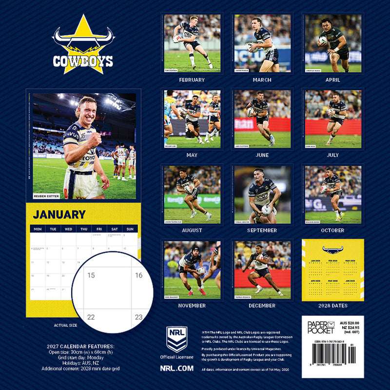 2027 North Queensland Cowboys Calendar