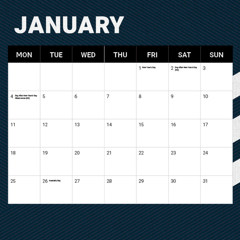 2027 Penrith Panthers Calendar