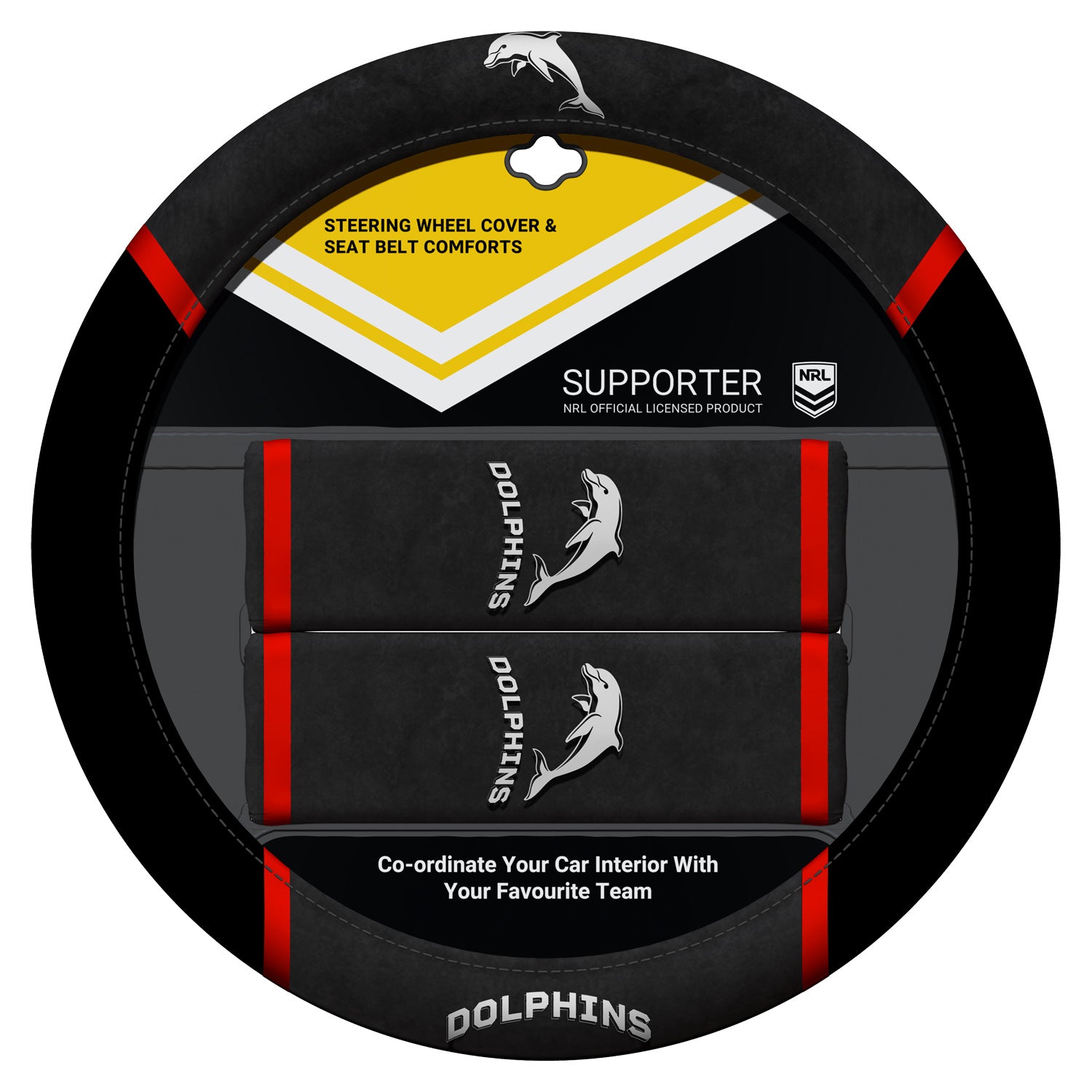 Dolphins Car Steering Wheel Set
