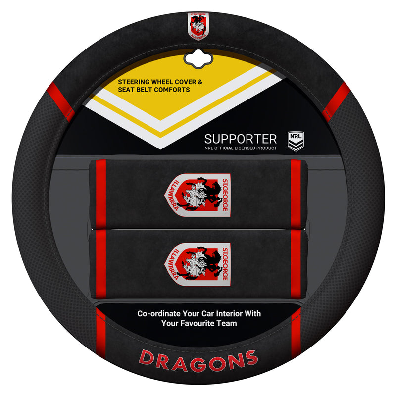 St George Illawarra Dragons Car Steering Wheel Set