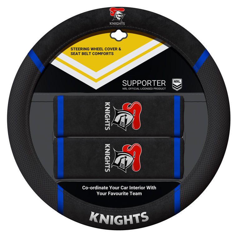 Newcastle Knights Car Steering Wheel Set