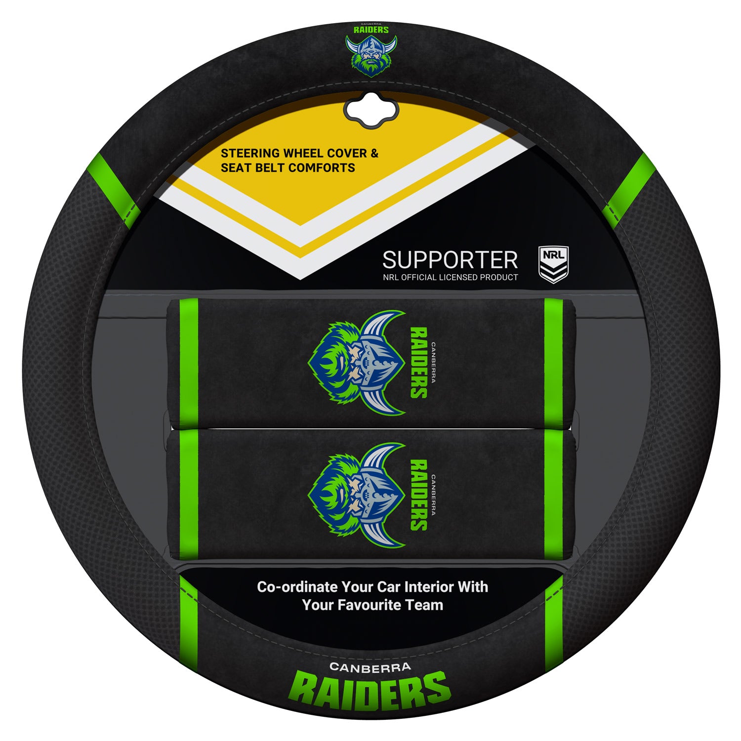 Canberra Raiders Car Steering Wheel Set