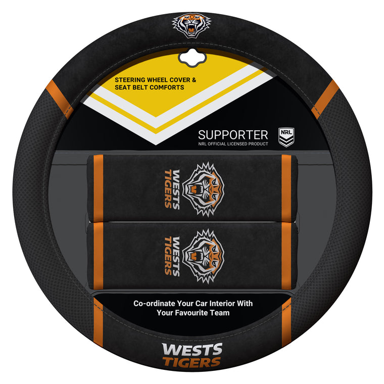 Wests Tigers Car Steering Wheel Set