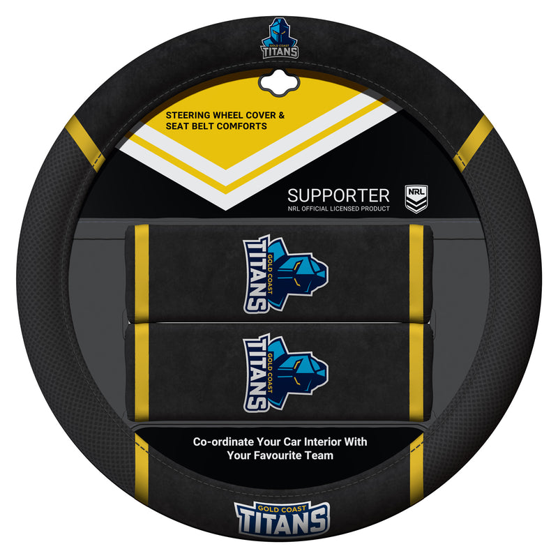 Gold Coast Titans Car Steering Wheel Set