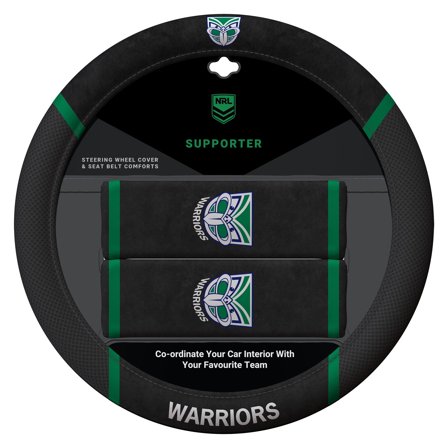 New Zealand Warriors Car Steering Wheel Set