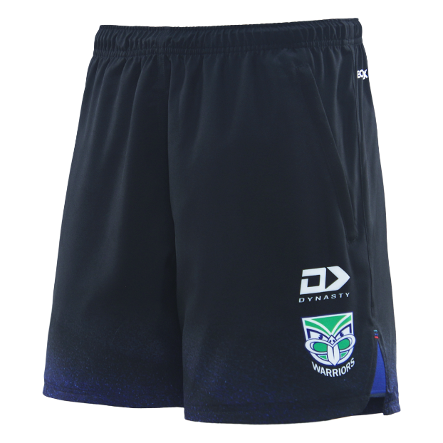 New Zealand Warriors 2025 Mens Players Training Shorts - Black