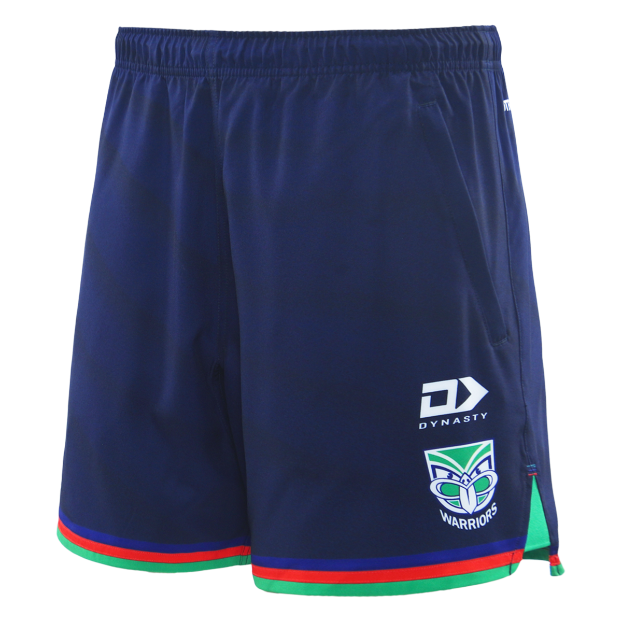 New Zealand Warriors 2025 Mens Players Training Shorts - Navy