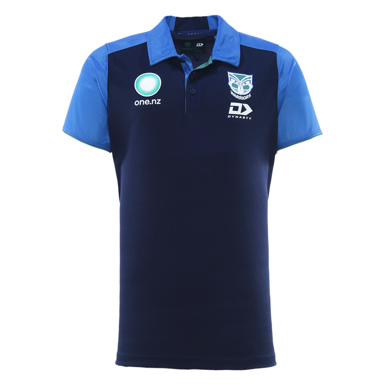 New Zealand Warriors 2026 Mens Players Media Polo - Navy