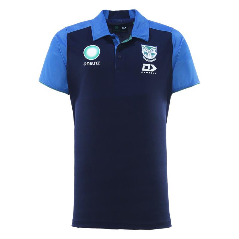 New Zealand Warriors 2026 Mens Players Media Polo - Navy