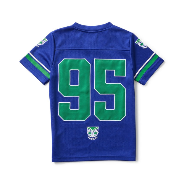 Blue  NRL Gridiron Jersey with 95 and Warriors logo