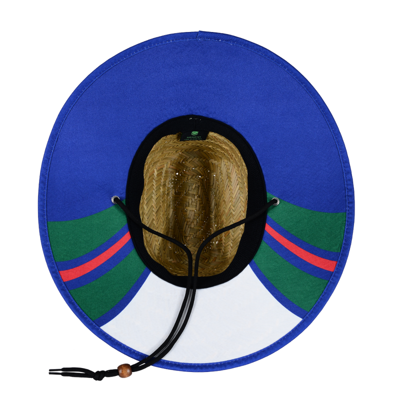 NRL Retro Straw Hat with jersey design on the underside
