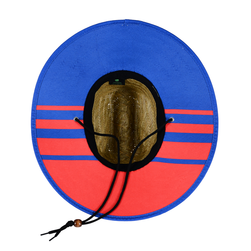 NRL Retro Straw Hat with jersey design on the underside