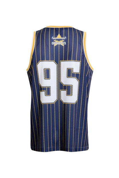 Navy blue NRL basketball singlet with number 95