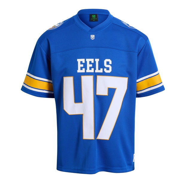 Blue NRL gridiron jersey with 'EELS' and number '47' on