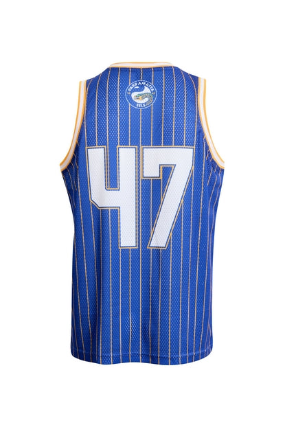 Blue NRL basketball singlet with number 47