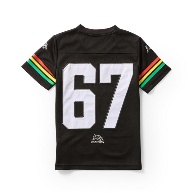 Black NRL Gridiron Jersey with 67 and Panthers logo