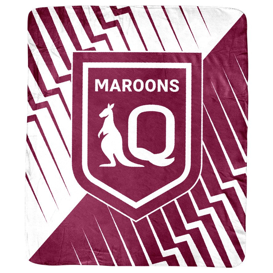 QLD Maroons Coral Fleece Throw Rug