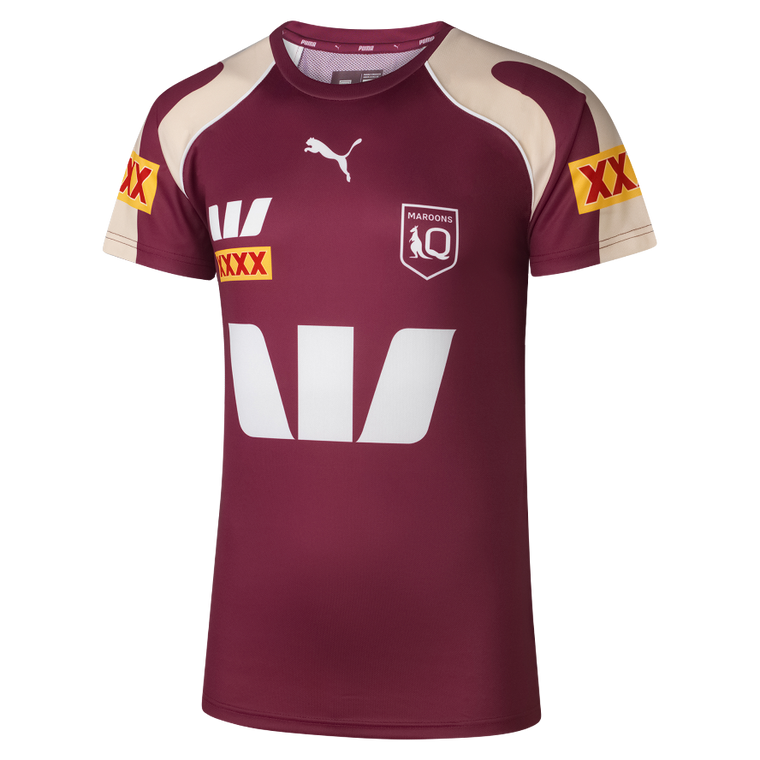 QLD Maroons 2026 Mens Training Shirt - Maroon