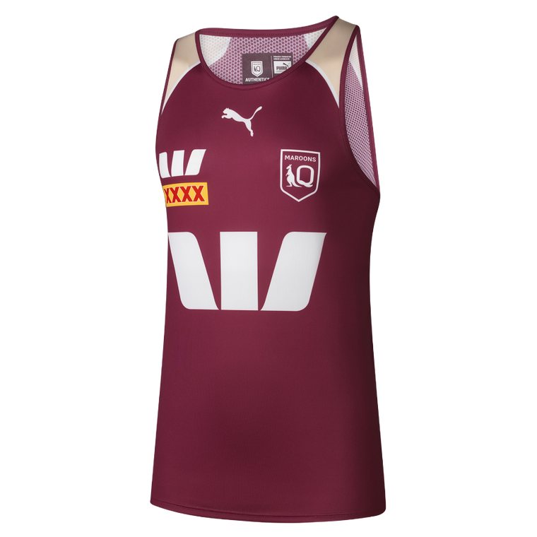 QLD Maroons 2026 Mens Training Singlet - Maroon
