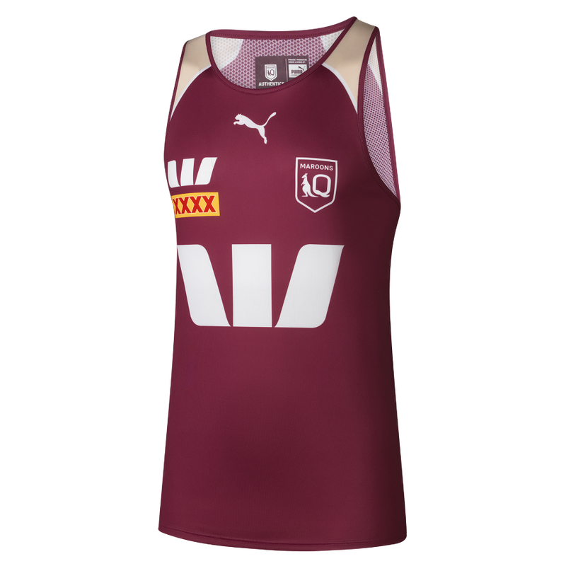 QLD Maroons 2026 Mens Training Singlet - Maroon