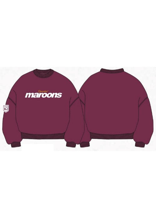 QLD Maroons Adults Supporter Crew Jumper