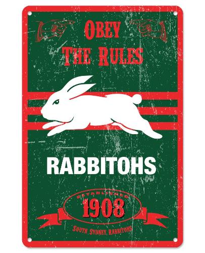 South Sydney Rabbitohs Retro Tin Sign