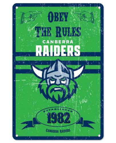 Canberra Raiders Retro Tin Sign