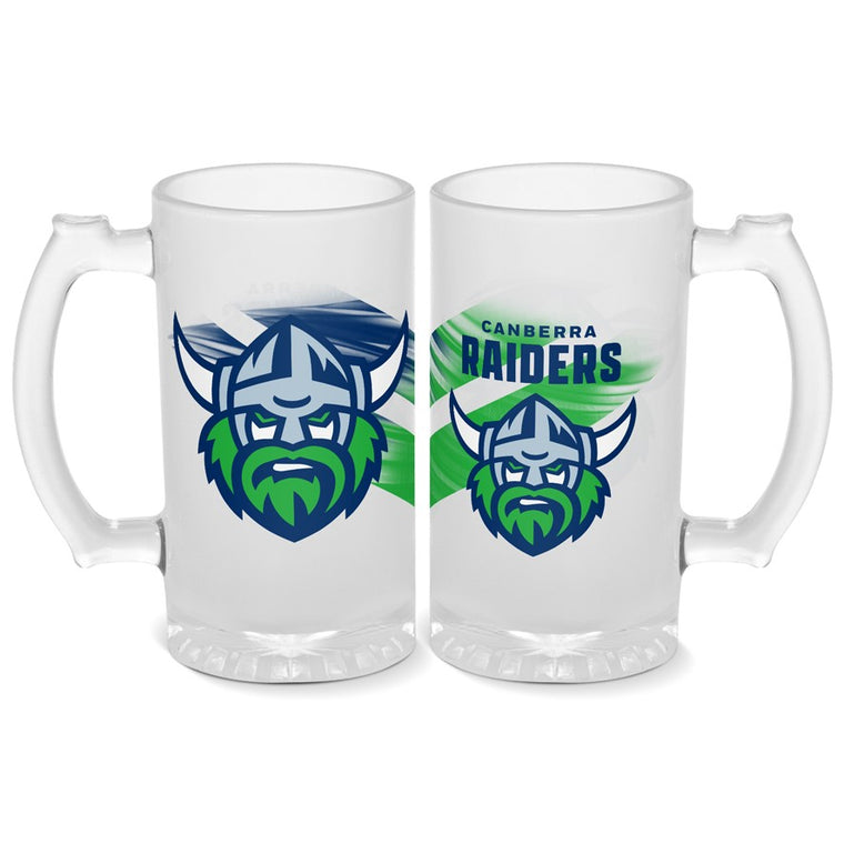 Canberra Raiders Frosted Stein Glass