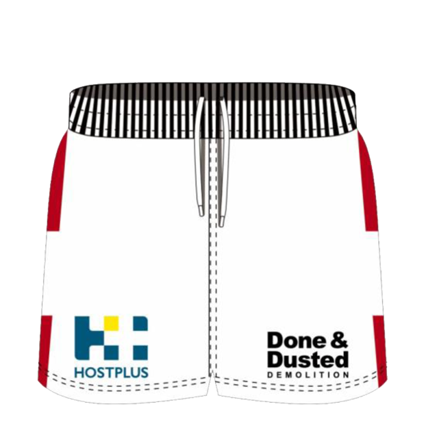 Redcliffe Dolphins 2025 Mens Players On-Field Shorts Heritage Front