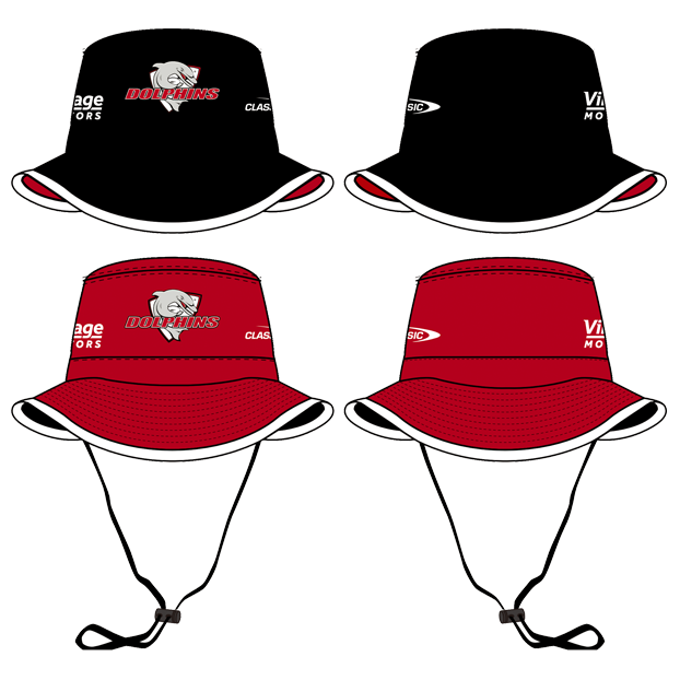 Redcliffe Dolphins 2025 Players Bucket Hat - Reversible