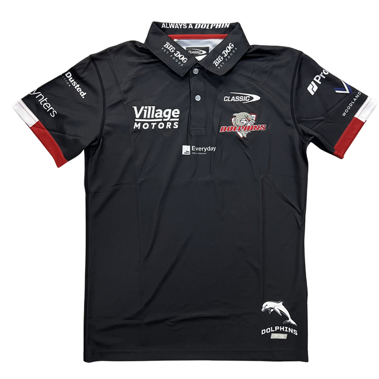 Redcliffe Dolphins 2026 Mens Players Polo - Black