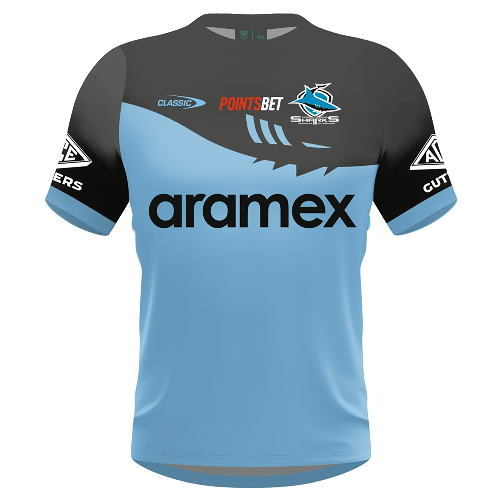 Cronulla Sharks 2024 Mens Players Warm Up Shirt