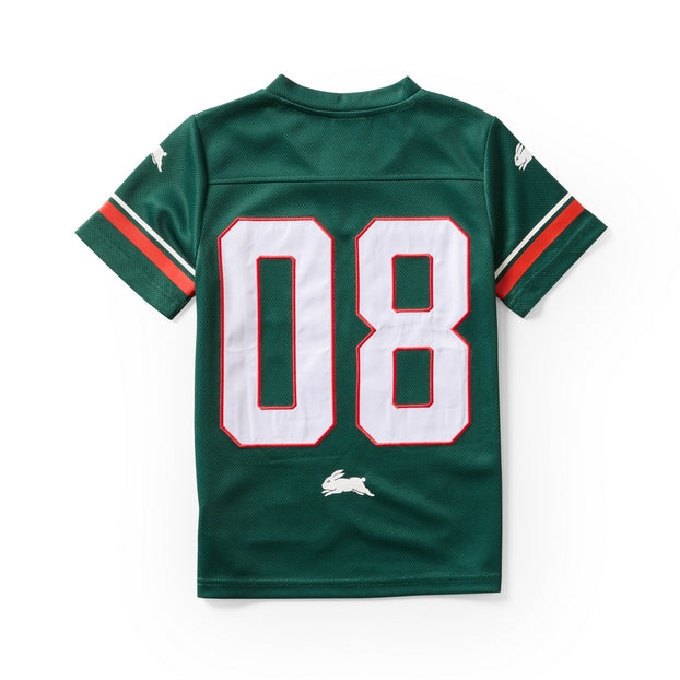 Green NRL Gridiron Jersey with 08 and Rabbitohs logo