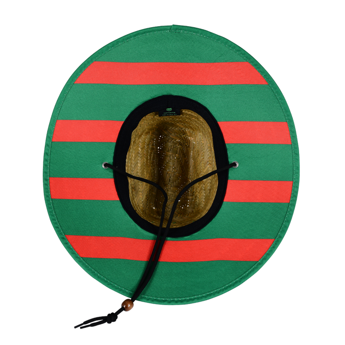 NRL Retro Straw Hat with jersey design on the underside