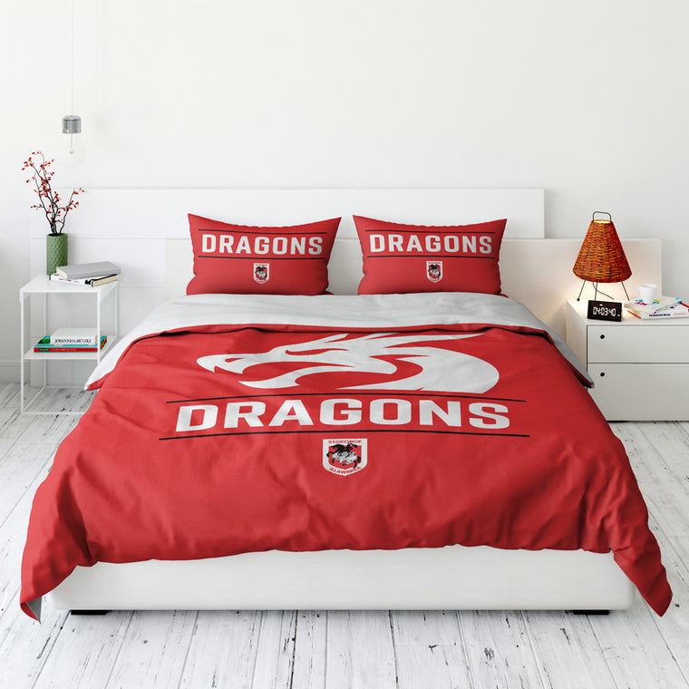 St George Illawarra Dragons Quilt Cover - Double