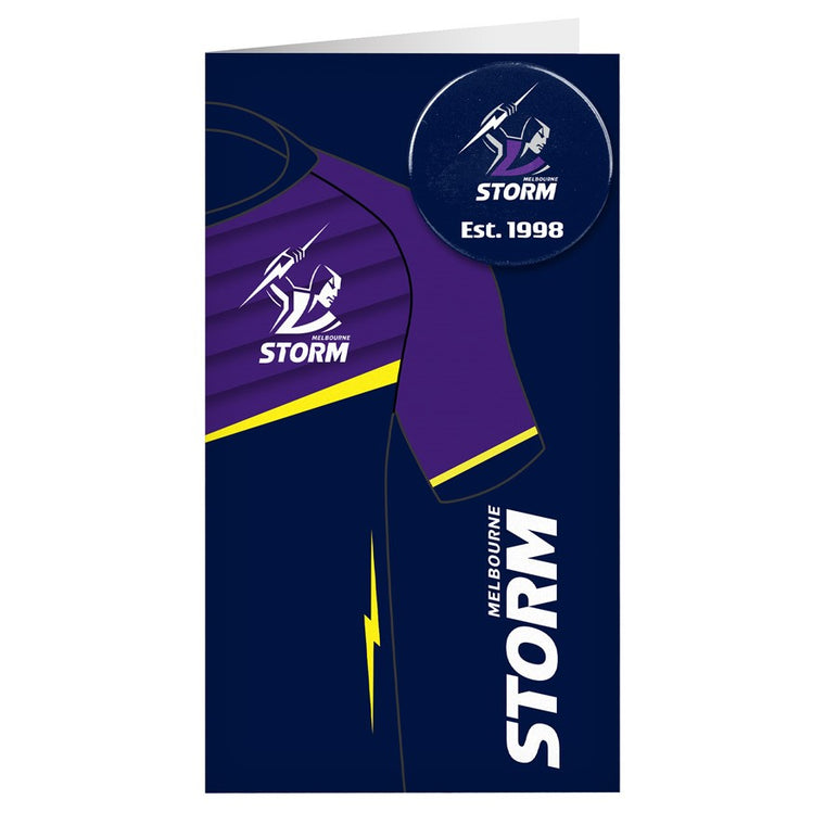 Melbourne Storm Birthday Card + Badge