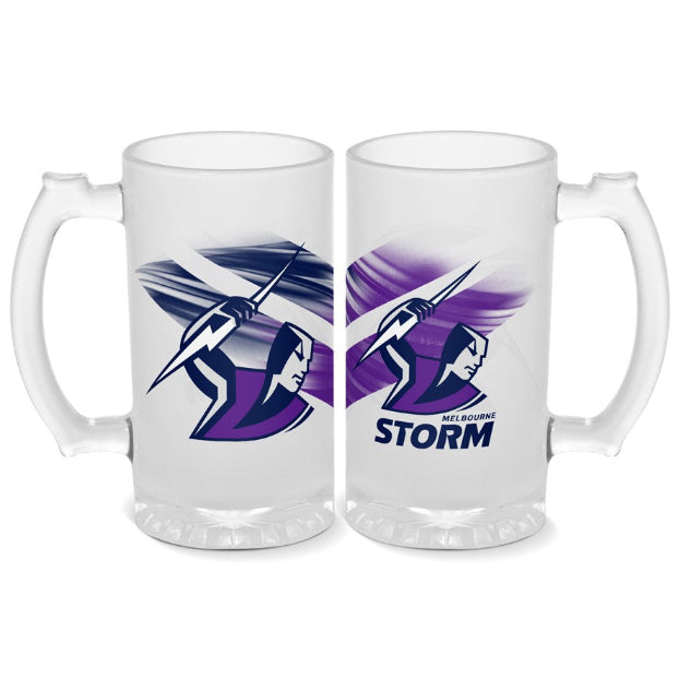 Melbourne Storm Frosted Stein Glass