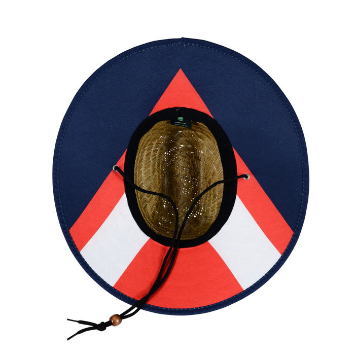 NRL Retro Straw Hat with jersey design on the underside