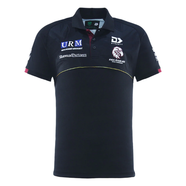 *PRE ORDER DEC* Manly Sea Eagles 2025 Mens Players Media Polo - Black