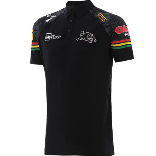 Penrith Panthers 2024 Mens Players Media Polo - Black