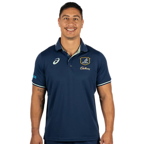 Wallabies 2024 Mens Players Media Polo