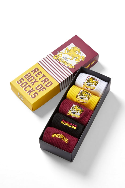 Brisbane Broncos Retro Socks (5pk)