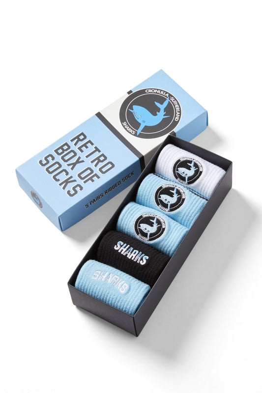 Cronulla Sharks Retro Socks (5pk)