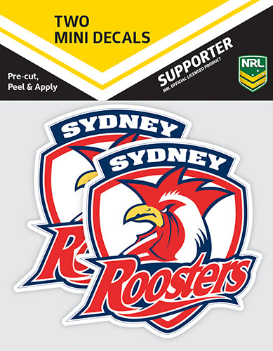 Sydney Roosters Car Stickers Mini (2pk)