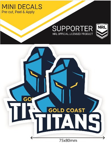 Gold Coast Titans Car Stickers Mini (2pk)