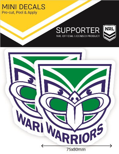 NZ Warriors Car Stickers Mini (2pk)