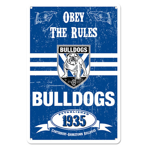 Canterbury Bulldogs Retro Tin Sign