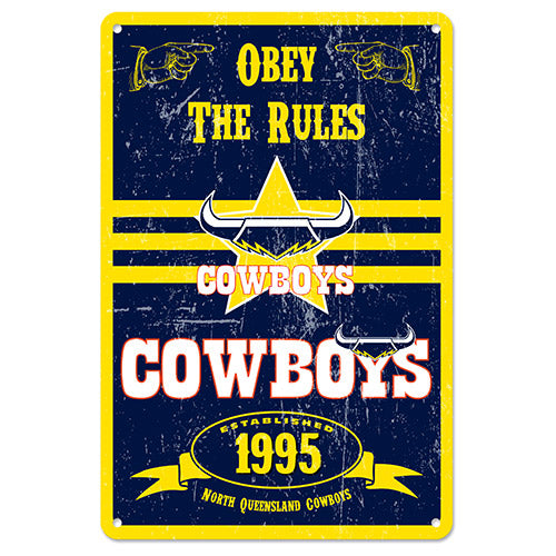 North Queensland Cowboys Retro Tin Sign