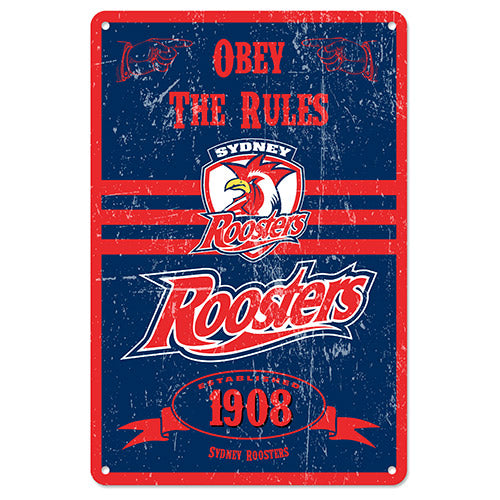 Sydney Roosters Retro Tin Sign